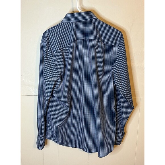 Docker’s Men’s Medium Blue Checkered Long Sleeve Button Up Shirt - Picture 6 of 6
